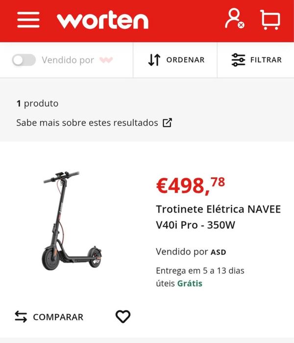 Trotinete Elétrica 3 anos de GARANTIA