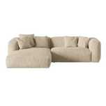 Sofa narożna Martina Welur Vogue jasny beż 280x176x75cm Micadoni