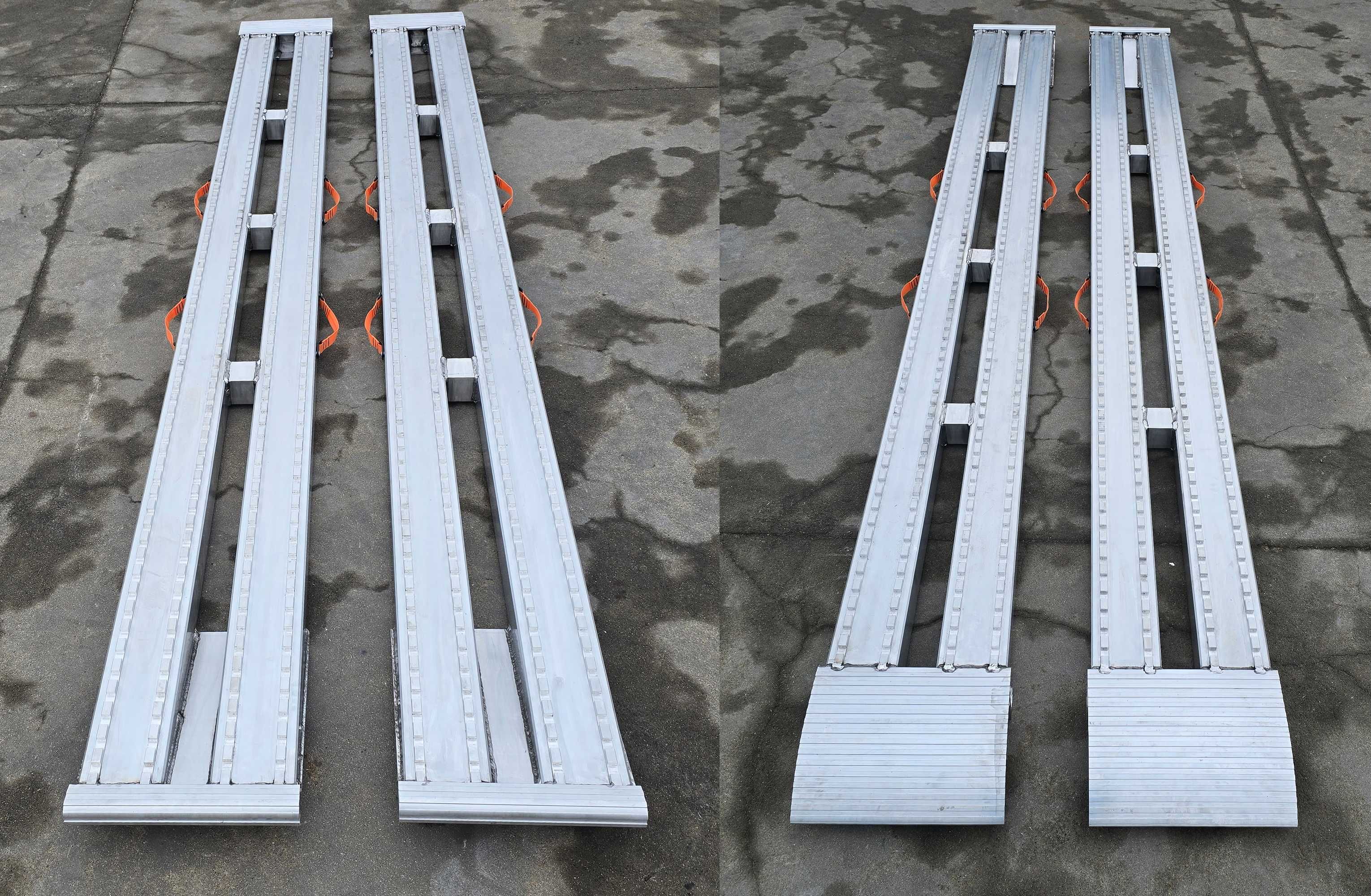 Najazdy aluminiowe PROFESSIONAL 2400x380x90mm mocowanie na płetwę 6ton