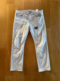 Białe Spodnie Jeansy 34