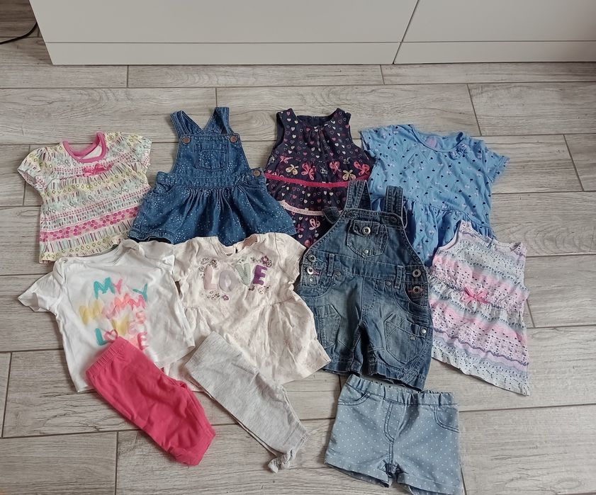 Zestaw ubrań dla dziewczynki sukienki, bluzki, leginsy Next, Cool Club