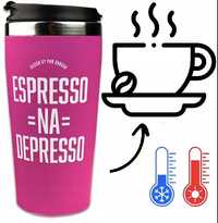 KUBEK TERMICZNY na prezent espresso NA DEPRESSO KAWY-- gotowy prezent