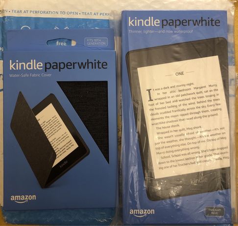 Amazon Kindle Paperwhite (10th Gen) 2020, 8GB, Wi-Fi, BLUE + чохол