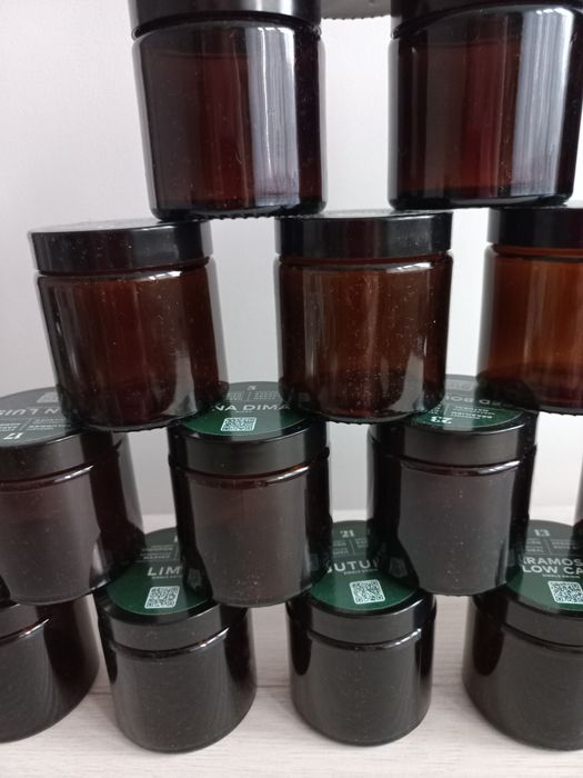 Szklane brązowe słoiczki  - 120 ml - 14 sztuk