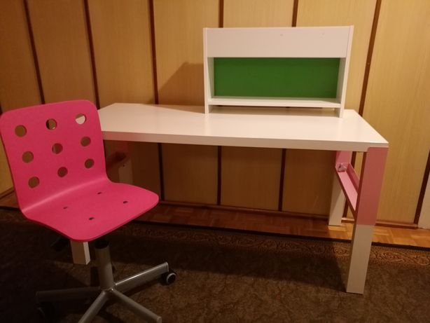 Biurko IKEA regulowane + krzesło.