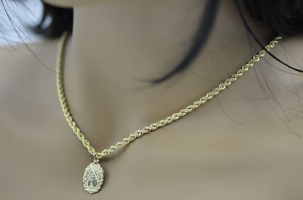 Złoty medalik Bozia z łańcuszkiem Corda 14k 585 pm005y&cc019y Warszawa