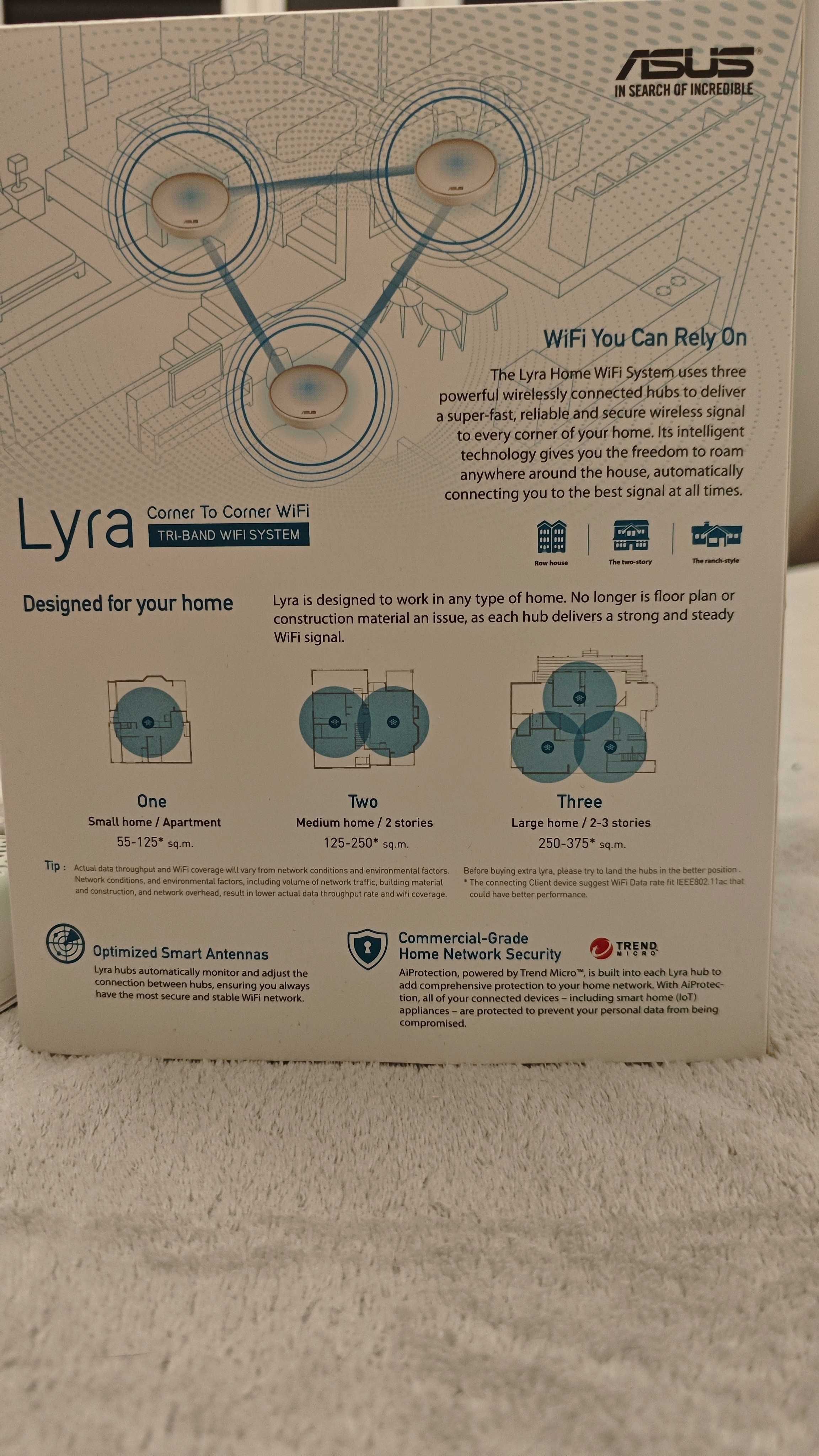 ASUS Lyra Mesh WiFi MAP-AC2200 3 szt. - stan idealny