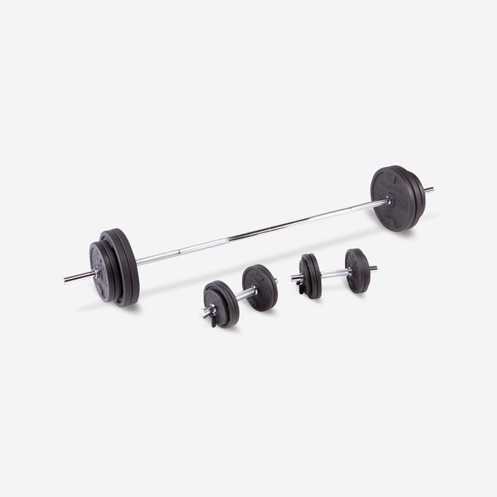 Halteres e Barras de Musculação 93kg (Conjunto)