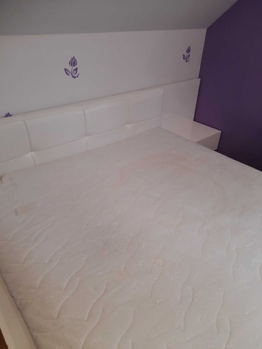 Łóżko dębowe białe, lakierowane