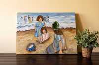Pintura a óleo sobre tela 60x50 cm - Praia das Crianças