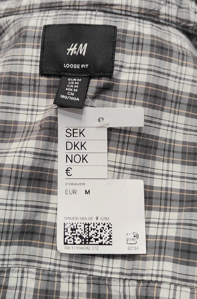 Wr) H&M oryginalna koszula krótki rękaw kratka Roz.M/L