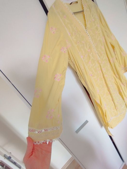 Tunika indyjska kameez haft kwiaty Bollywood orient hippie boho unikat