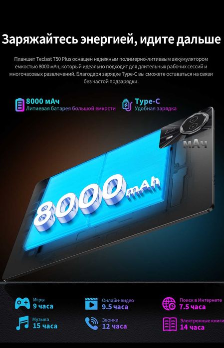 Планшет Teclast T50 Plus 11'' Глобальна вер. 16\256GB LTE(2 SIM) НОВИЙ