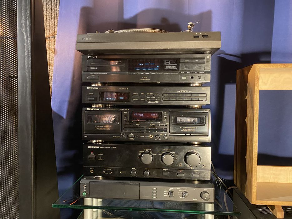 Wieża Pioneer, wzmacniacz A501R,magnetofon CTW -505R, tuner F301 RDS