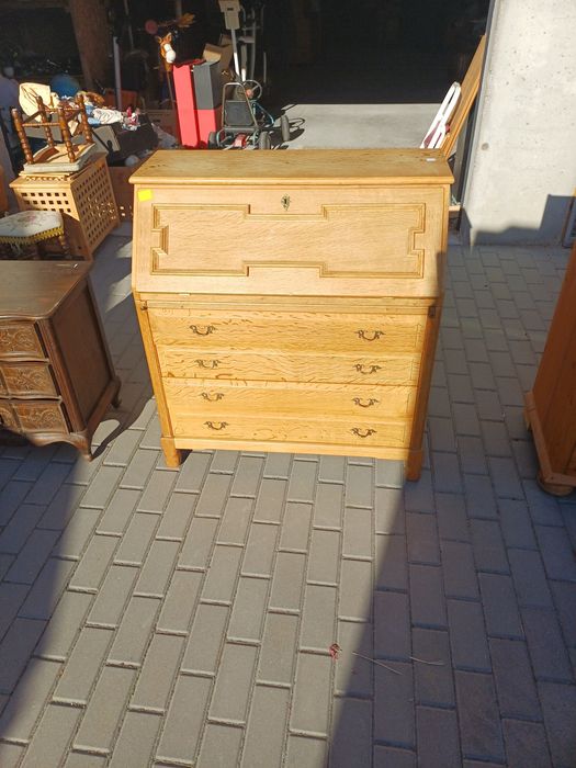 Komoda sekretarzyk dębowy