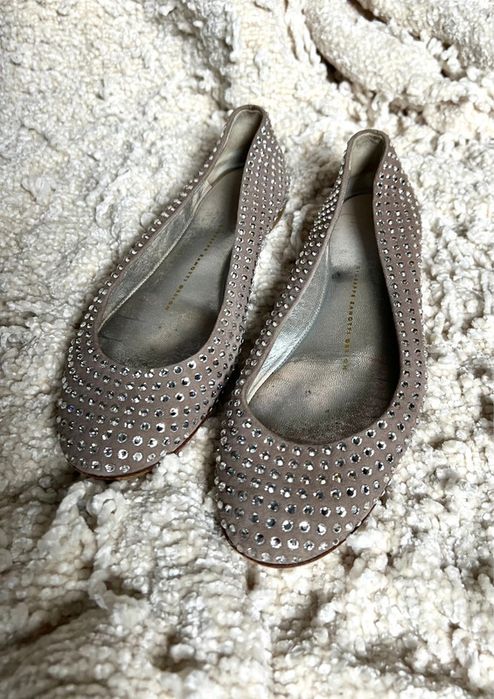 Skórzane baleriny balerinki cyrkonie 36 Giuseppe Zanotti skóra