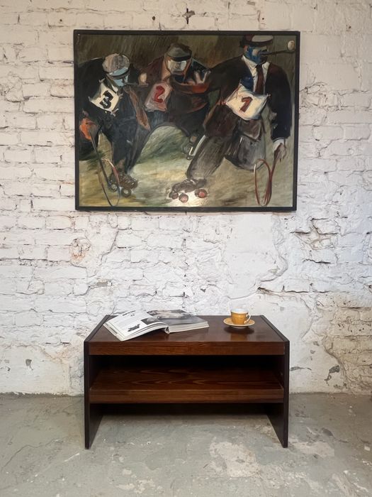 Stolik kawowy drewniany minimalistyczny prl vintage retro
