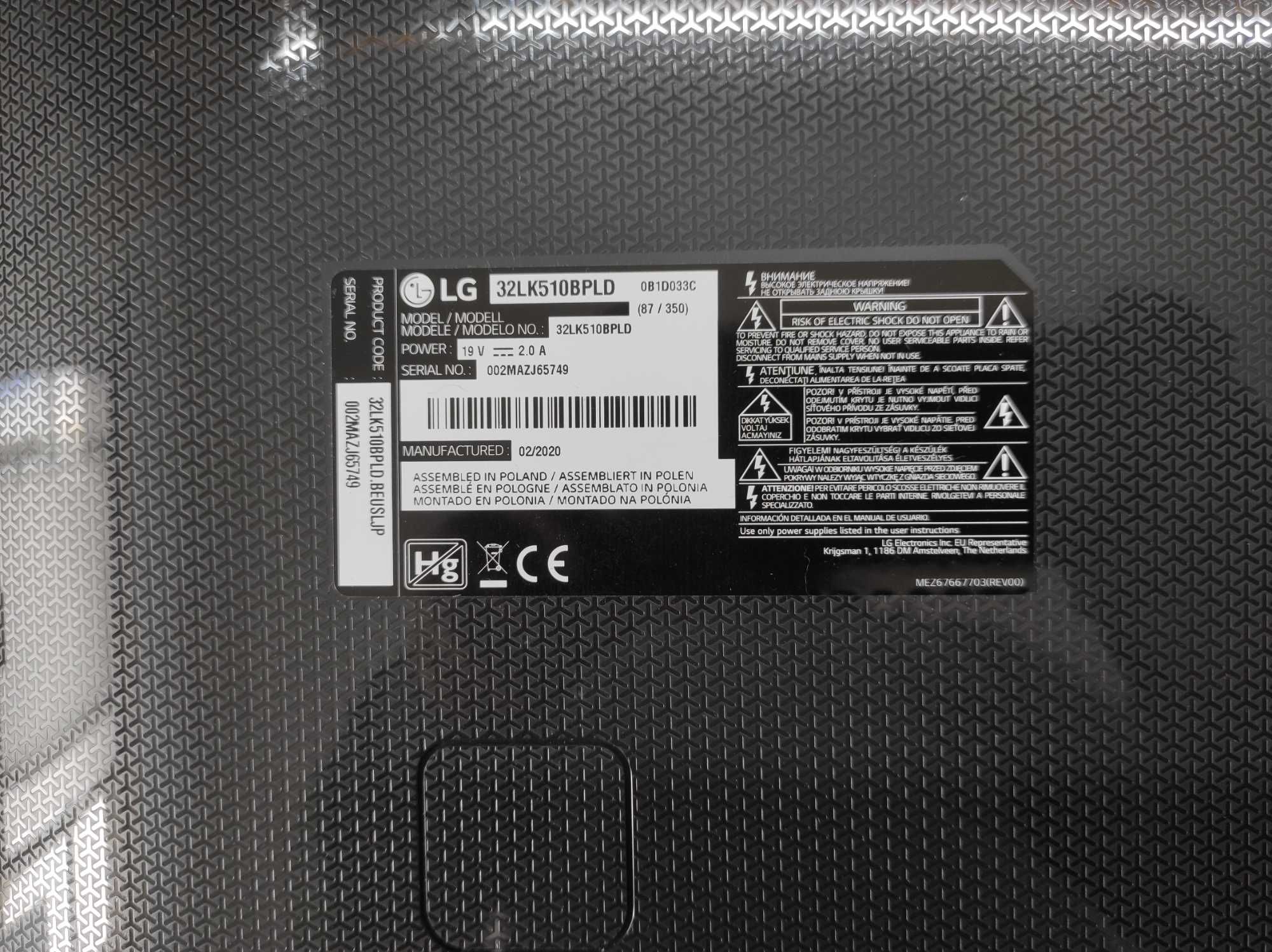 LG modelo 32LK510BPLD, para peças