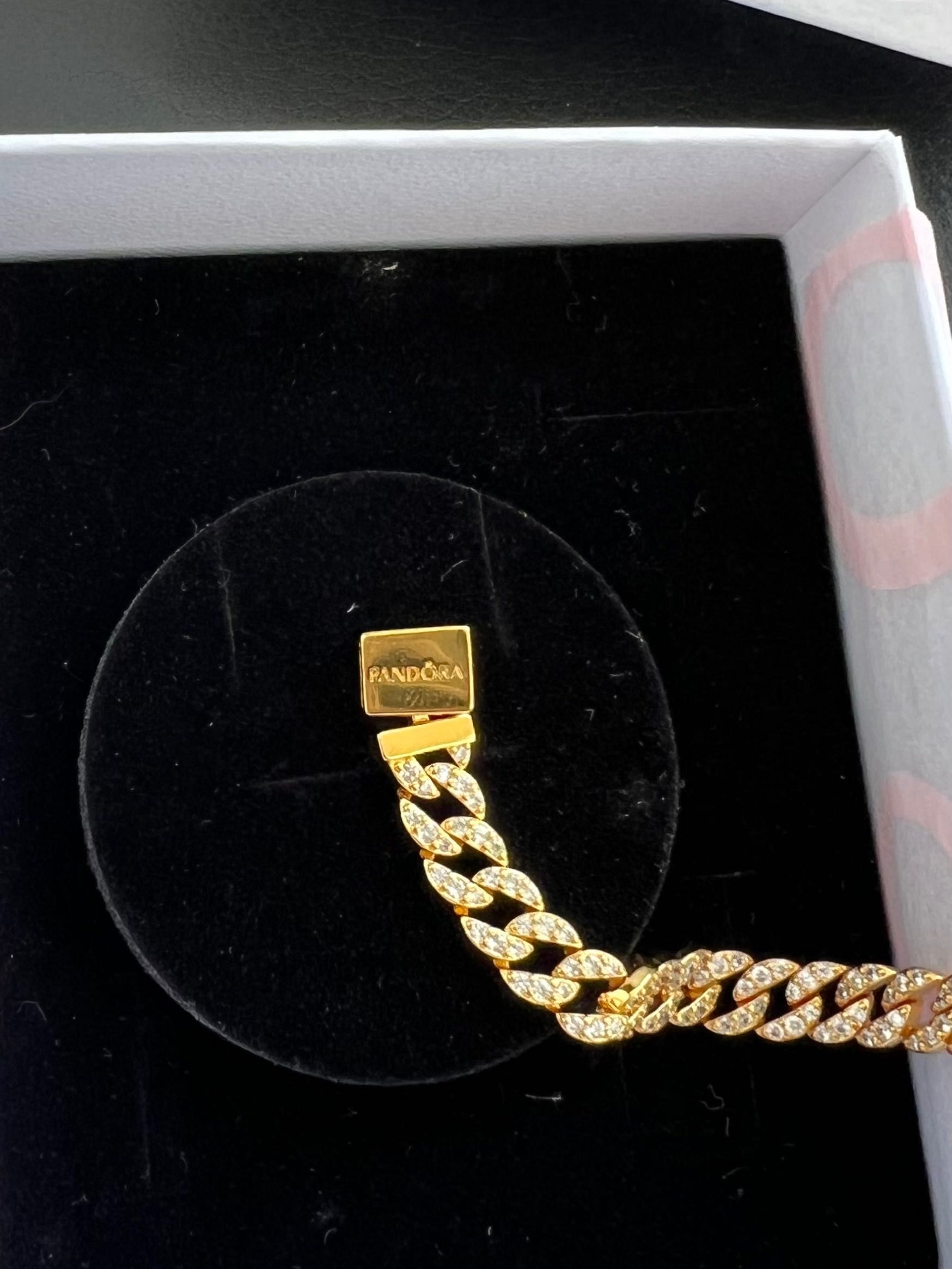 Pulseira de Corrente Cubana Pavé Pandora