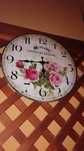 Romantyczny drewniany zegar ścienny shabby chic vintage róże nowy