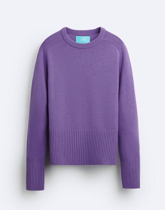 Светр zara x harry lambert із  вовни бузкового кольору