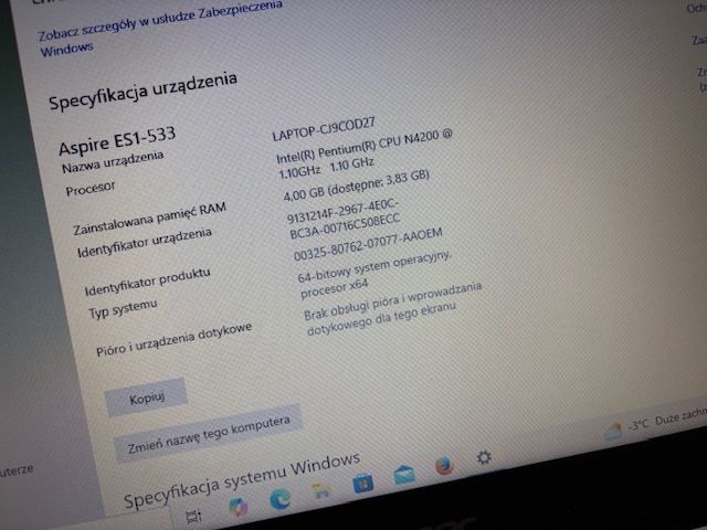 Laptop ACER - stan idealny