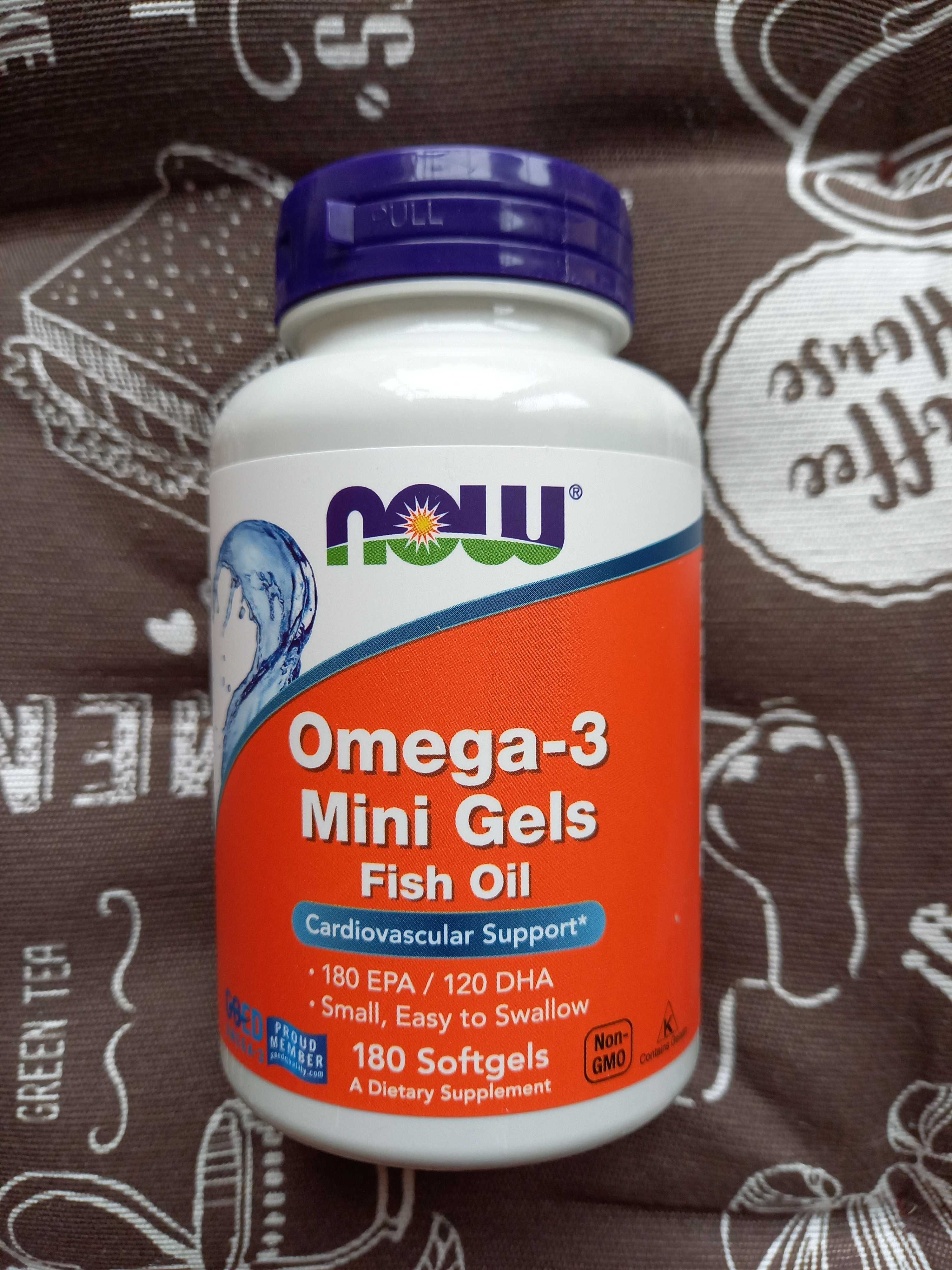 Омега мини Now Foods Omega-3 180 EPA/120 DHA рибій жир 100 200 500