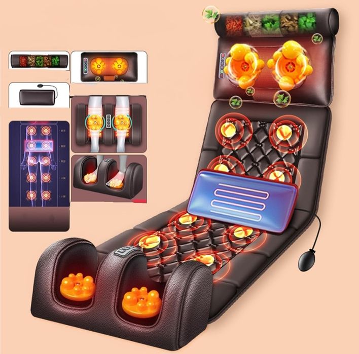 Colchão de Massagem com Aquecimento e Almofada Shiatsu Removível