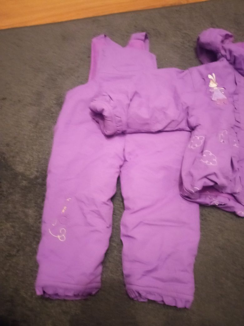 Kurtka i spodnie narciarskie dla dziewczynki r.92 fioletowy