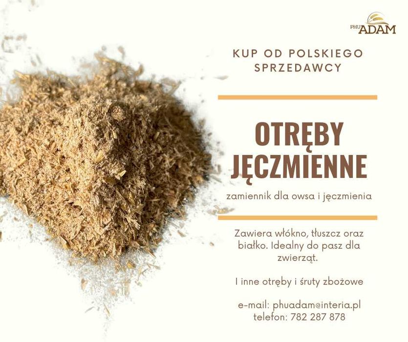 Otręby śruta kukurydziano jęczmienne lub prosowe