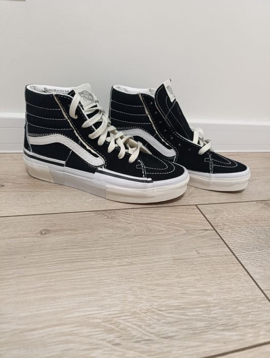 Buty trampki damskie męskie Vans SK8-Hi Reconstruct czarno-białe