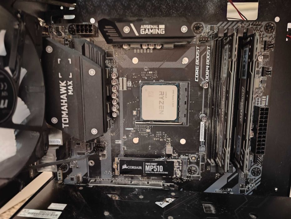 Лот Amd Ruzen 5 3600 , b 450 tomahawk, Crucial DDR4 8 gb