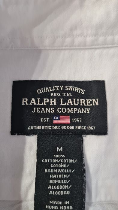 Vintage Koszula Ralph Lauren Jeans. Biała. Rozmiar M. Lata 90