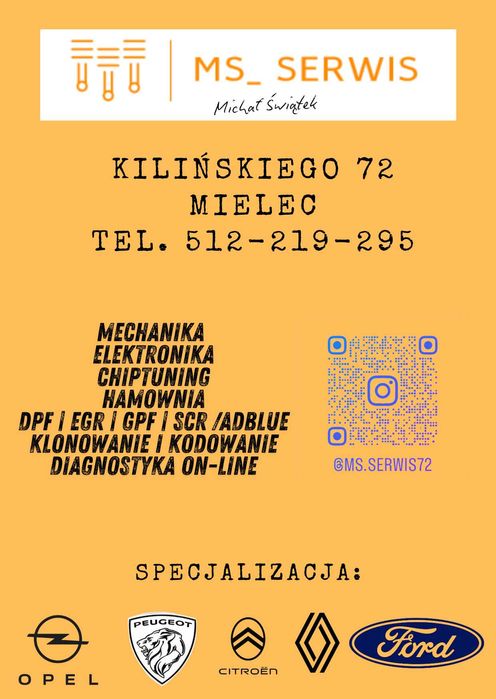 Mechanika i elektronika/chiptunig/modyfikacje DPF/EGR/ADBLUE/IMMO