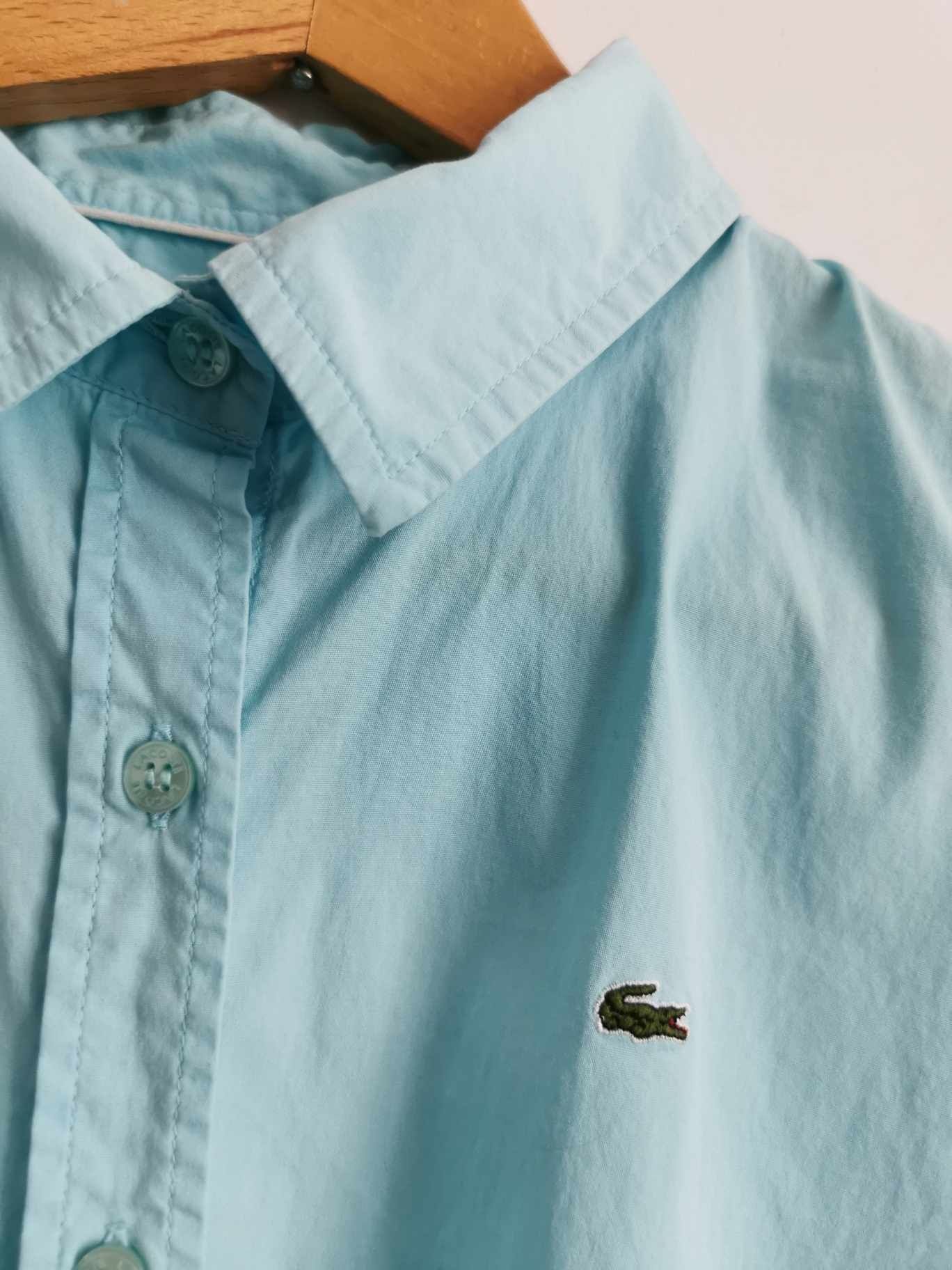 Lacoste koszula krótki rękaw damska logowana XL