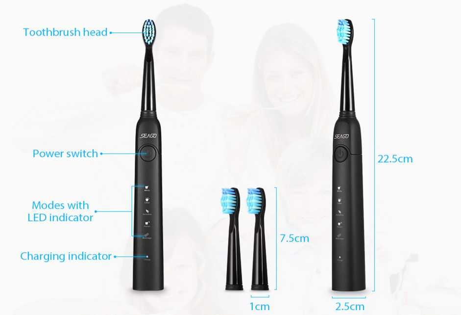 Електрична зубна щітка Seago SG-949 Black. Oral-B. Xiaomi