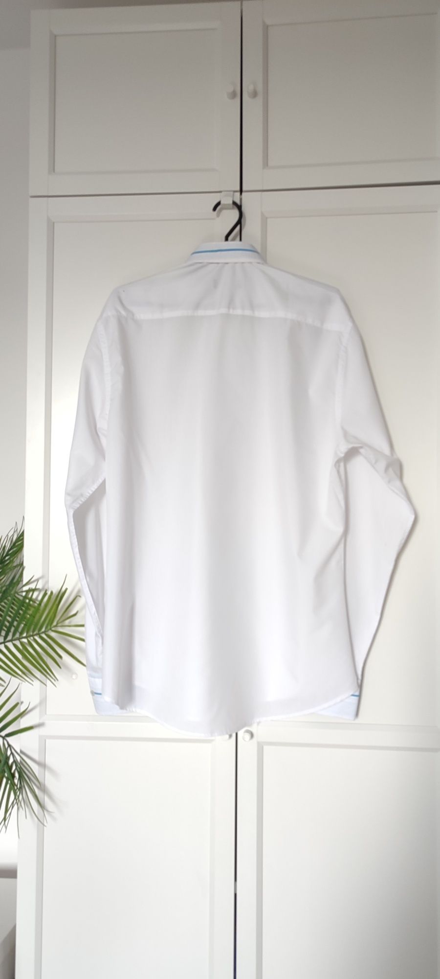 Koszula męska biała na komunię wesele zapinana rozmiar 42 XL jak nowa