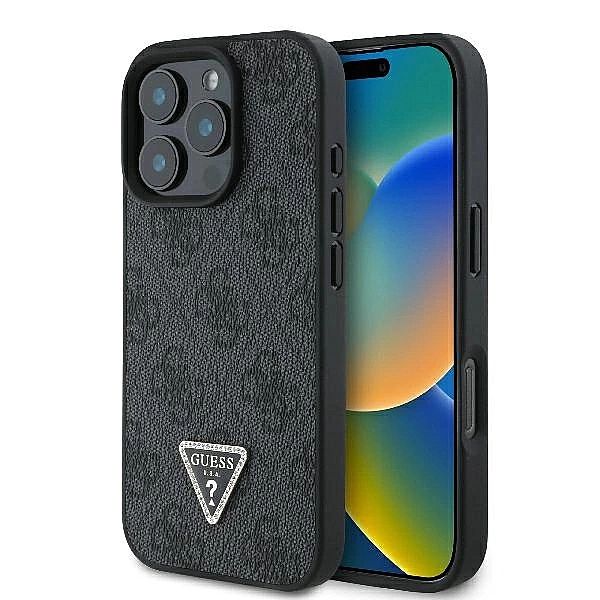 Etui Guess Leather 4G Triangle Strass MagSafe na iPhone 16 Pro Max - c
