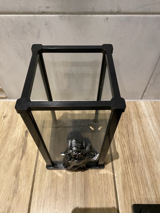 Znicz latarnia zeliwny masywny szklo