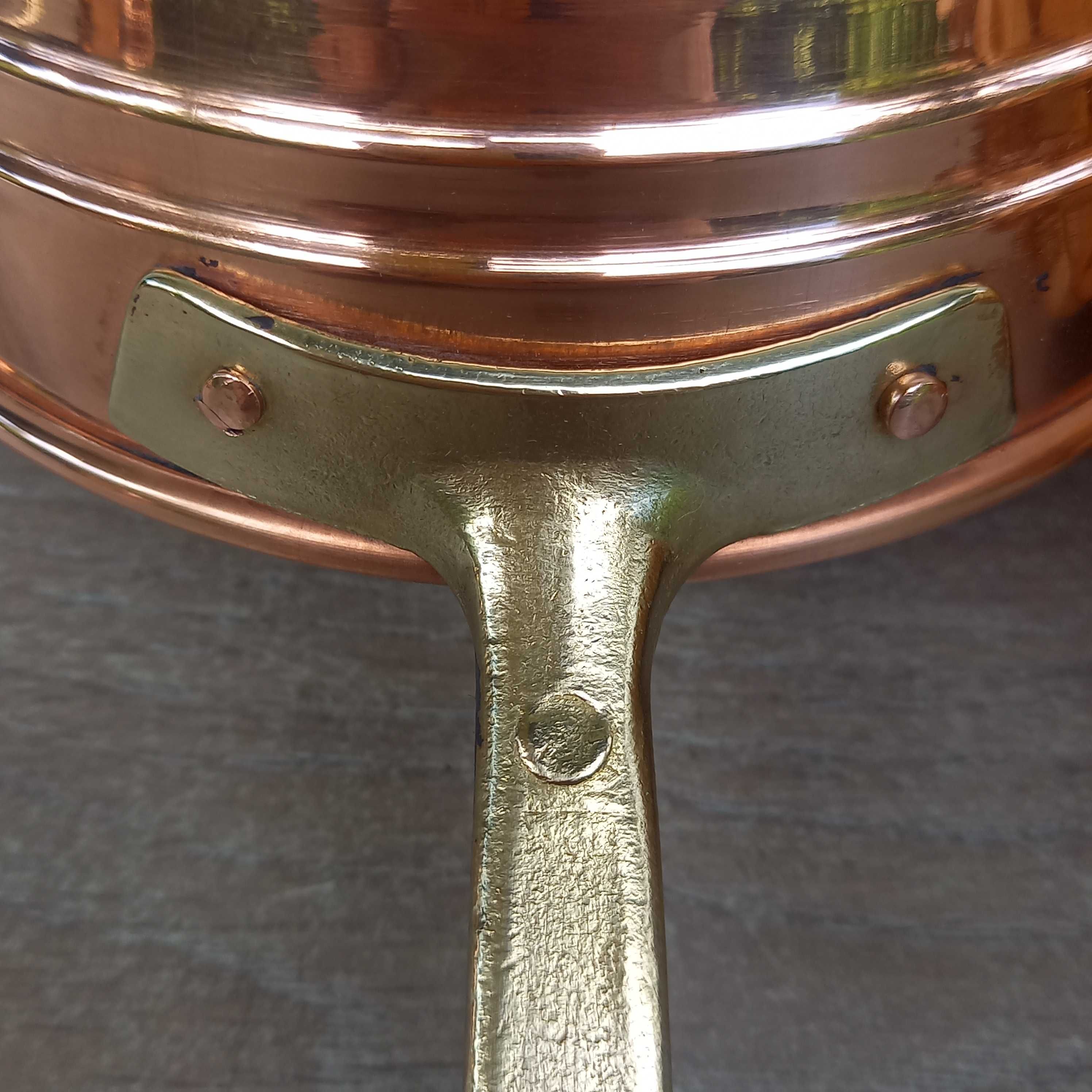 Durszlak miedziane sitko z mosiężną rączką śred. 14 cm