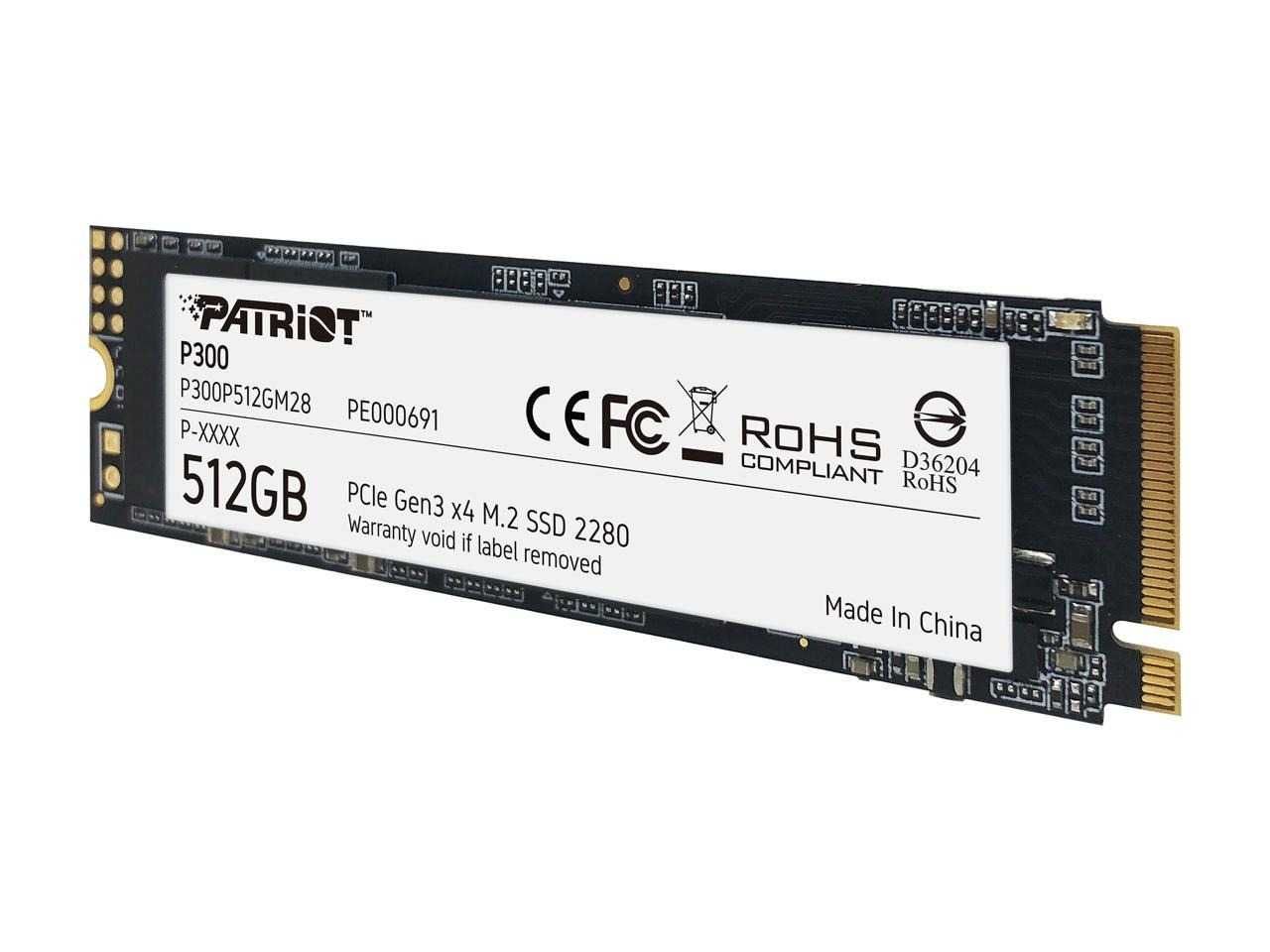 SSD 512 Gb m.2  2280 NVMe PCIe 3.0 x4  (Patriot P300)