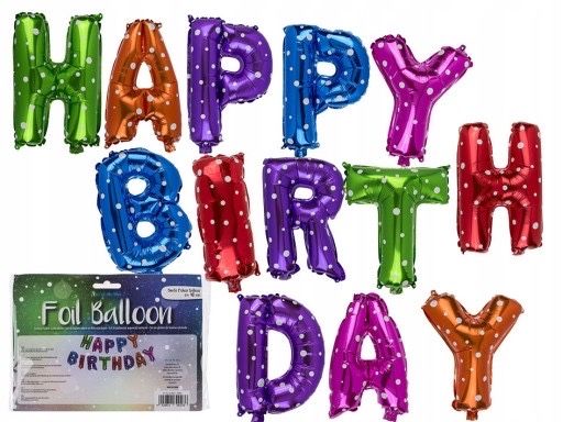 Zestaw 13 kolorowych balonów Happy Birthday urodzi