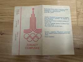 Kupon zakładów olimpijskich w Moskwie  1980