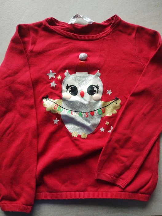 Sweterek świąteczny sowka h&m