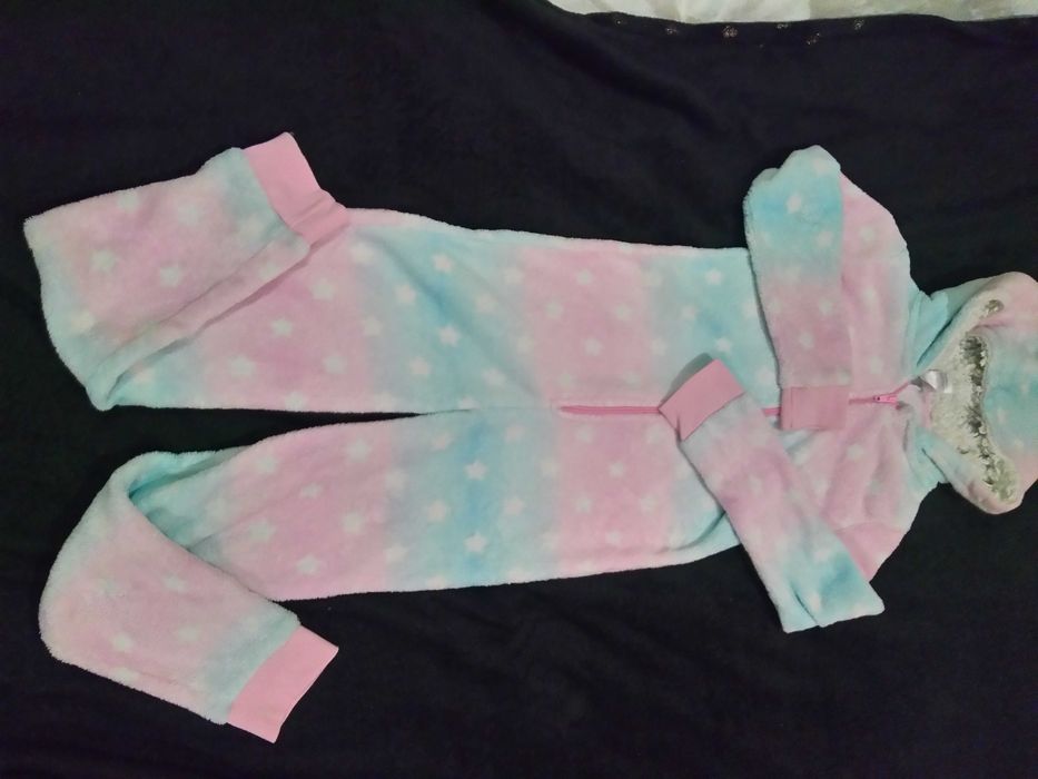 Флисовая пижамка-кигуруми на девочку,Peacocks