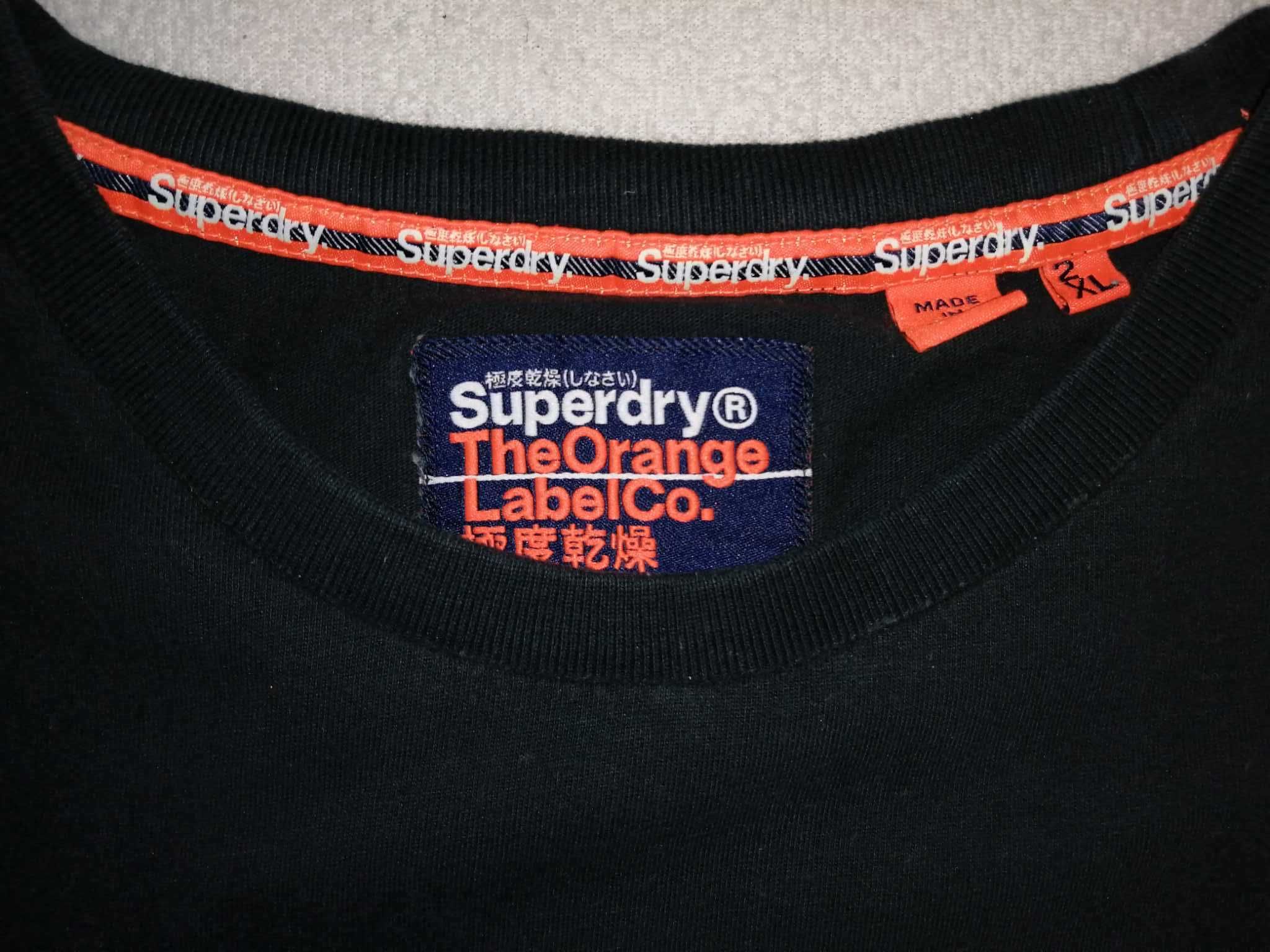 SuperDry Orange Label Koszulka Męska Długi Rękaw 2XL Oryginalna Super