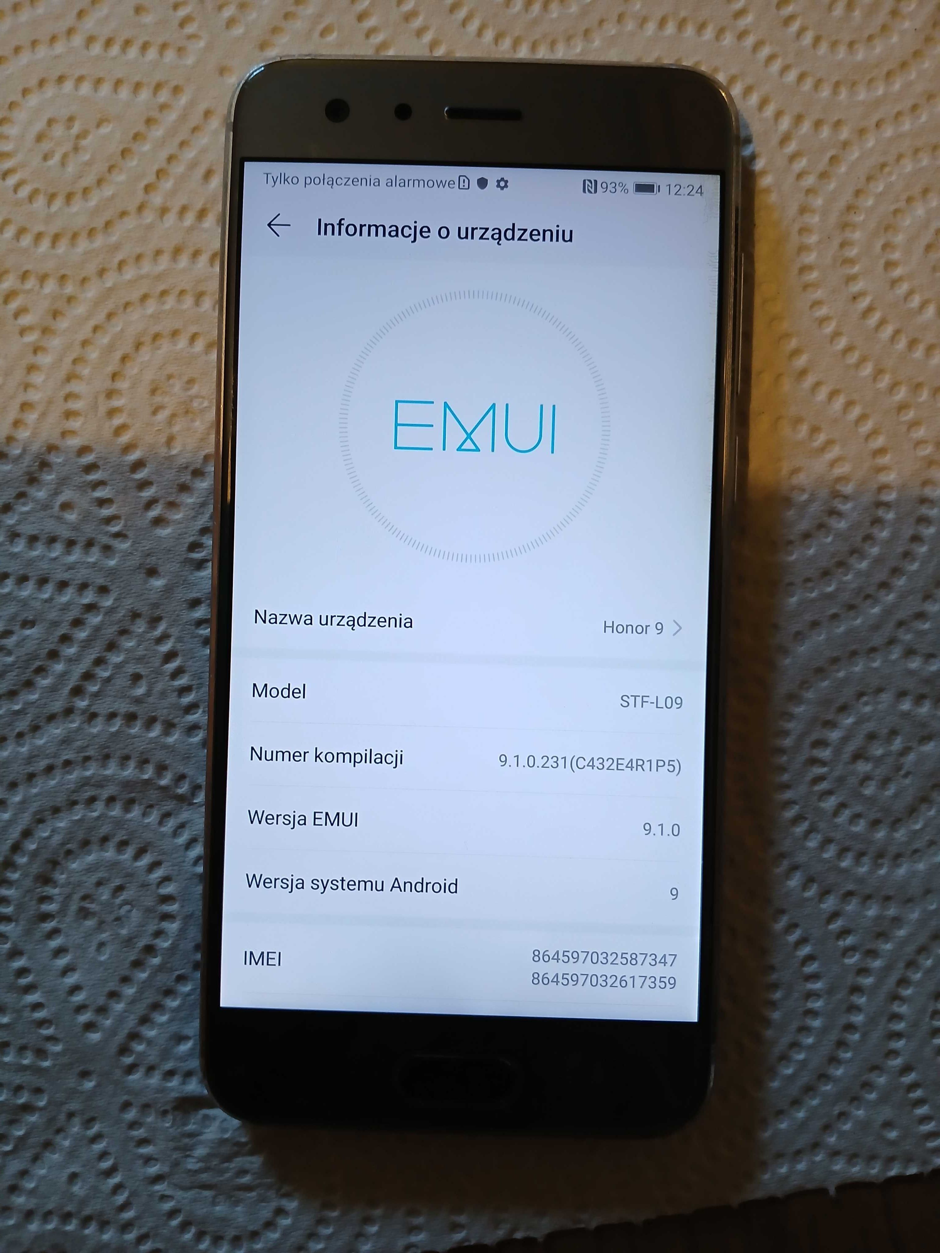 Huawei-Honor 9 pamięć 4/64 android 9 sprawny 100%
