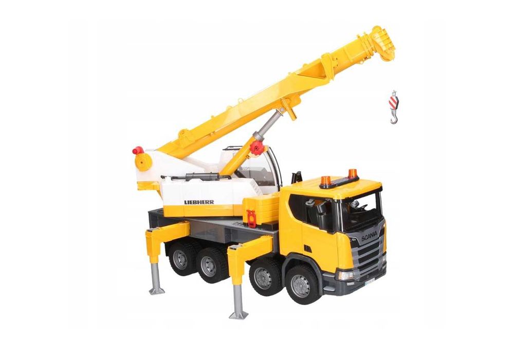 NOWA ciężarówka BRUDER 03571 Scania Super 560R żuraw światła dźwięk