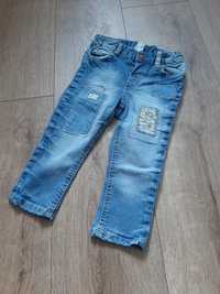 Spodnie jeansy dziewczęce kwiatki H&M 80