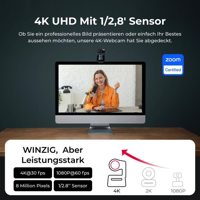 OBSBOT Tiny 4K - Kamera internetowa 4K z AI, autofokusem i śledzeniem
